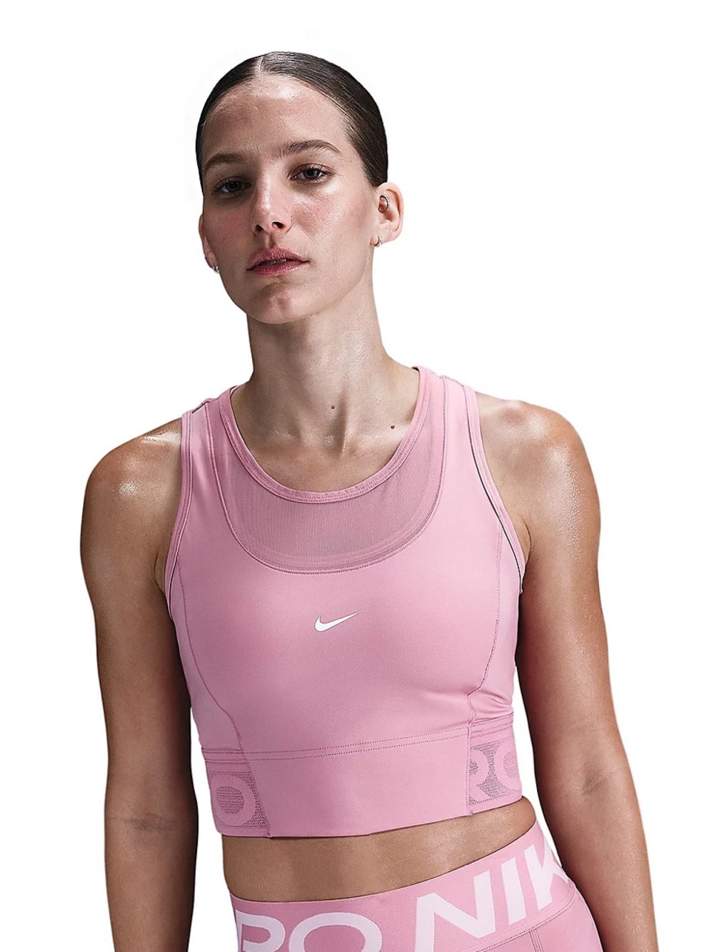 Nike Women's Pro Dri-FIT Cropped Elemental Pink Tank Top